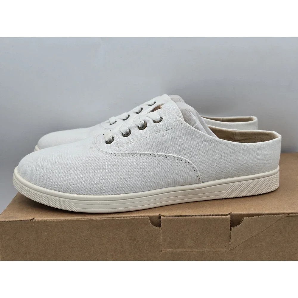 Spenco Women's Khloe Kick Canvas Sneaker Shoe Q-White size 7W Wide - New‎
